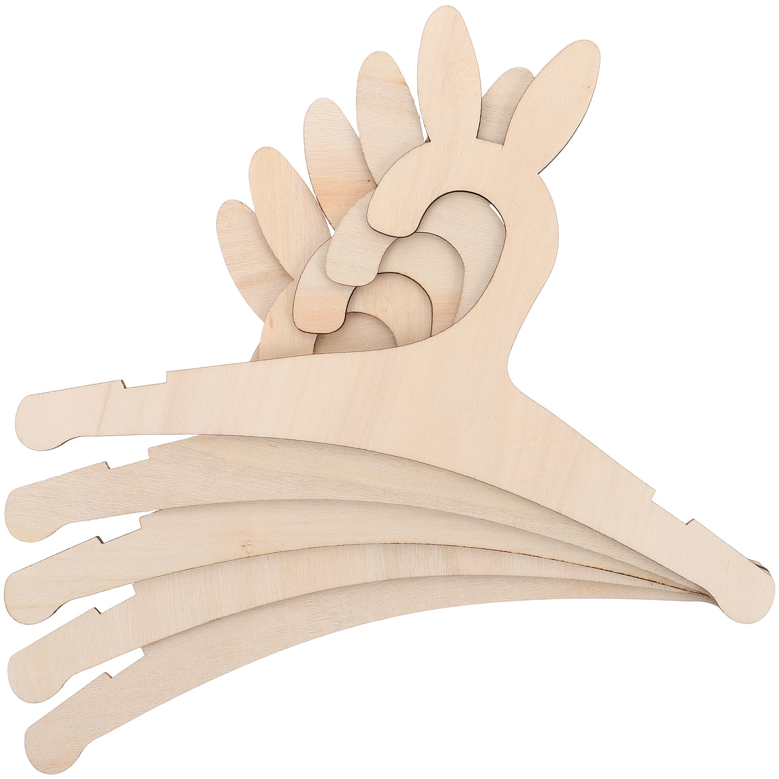 Baby Nursery Hangers - 5Pcs Wooden Infant Hangers DIY Bunny