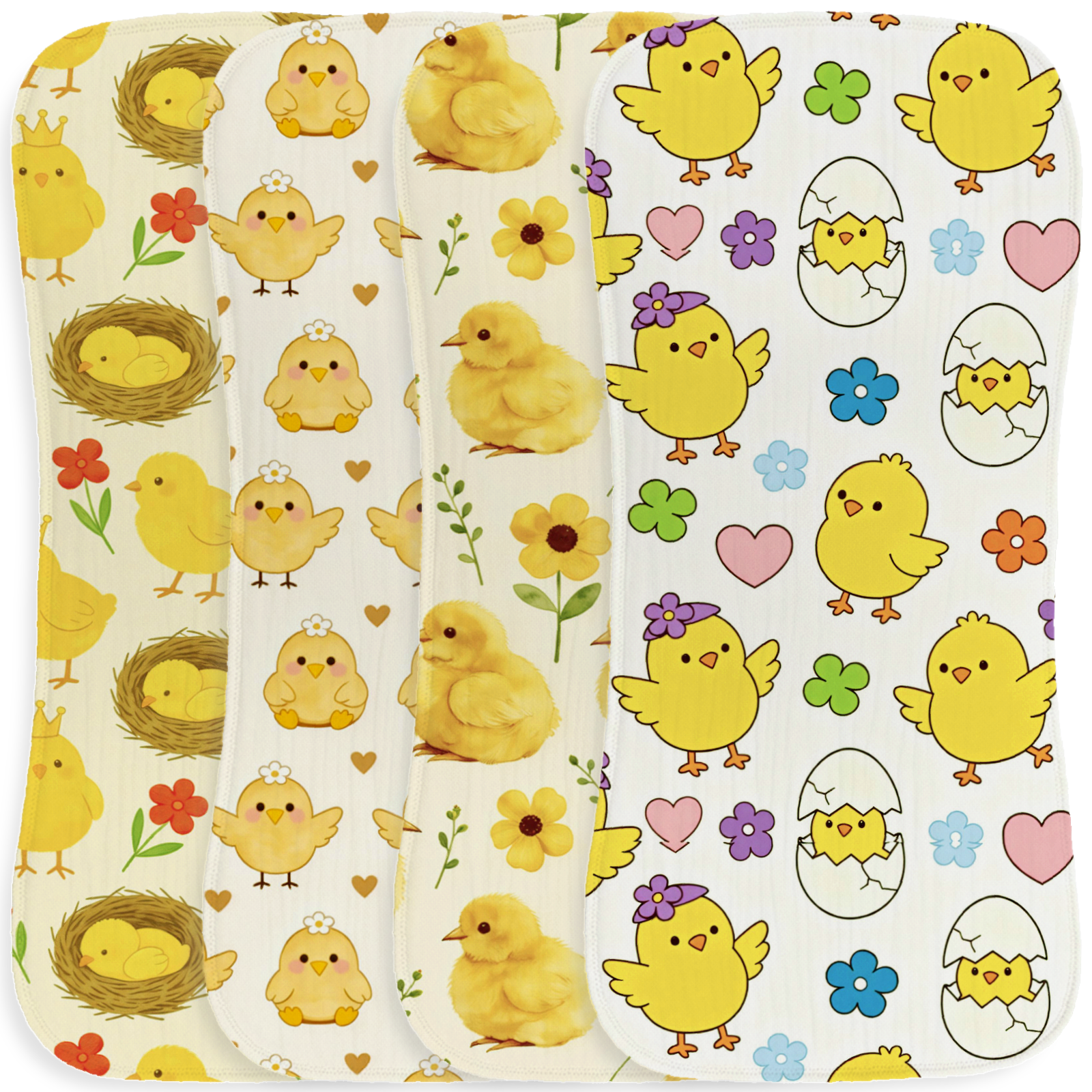 Baby Nursery Unisex - 4pc Breathable Muslin Burp Cloths Easter