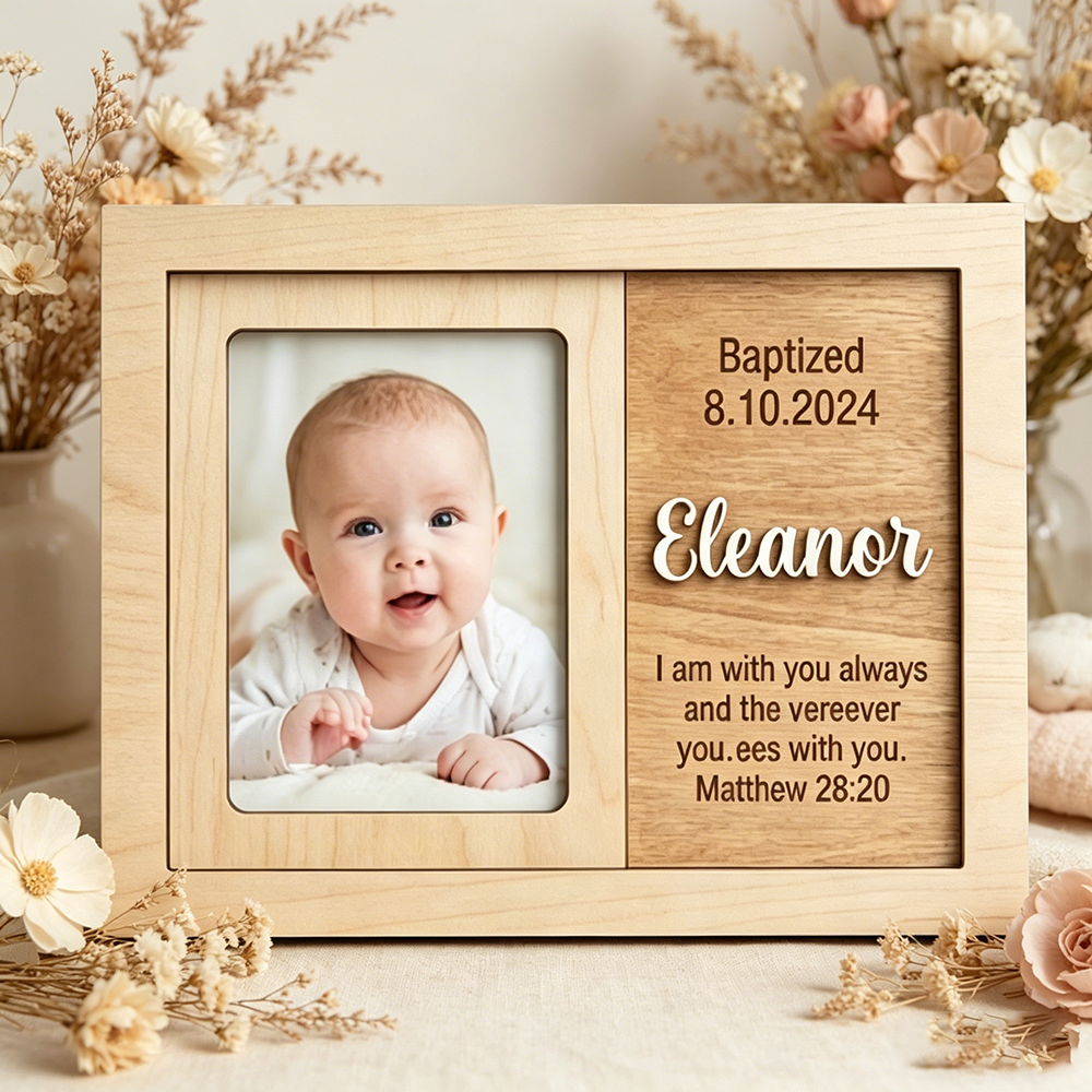 Baby Nursery Frames - Personalized Baptism Photo Frame for The