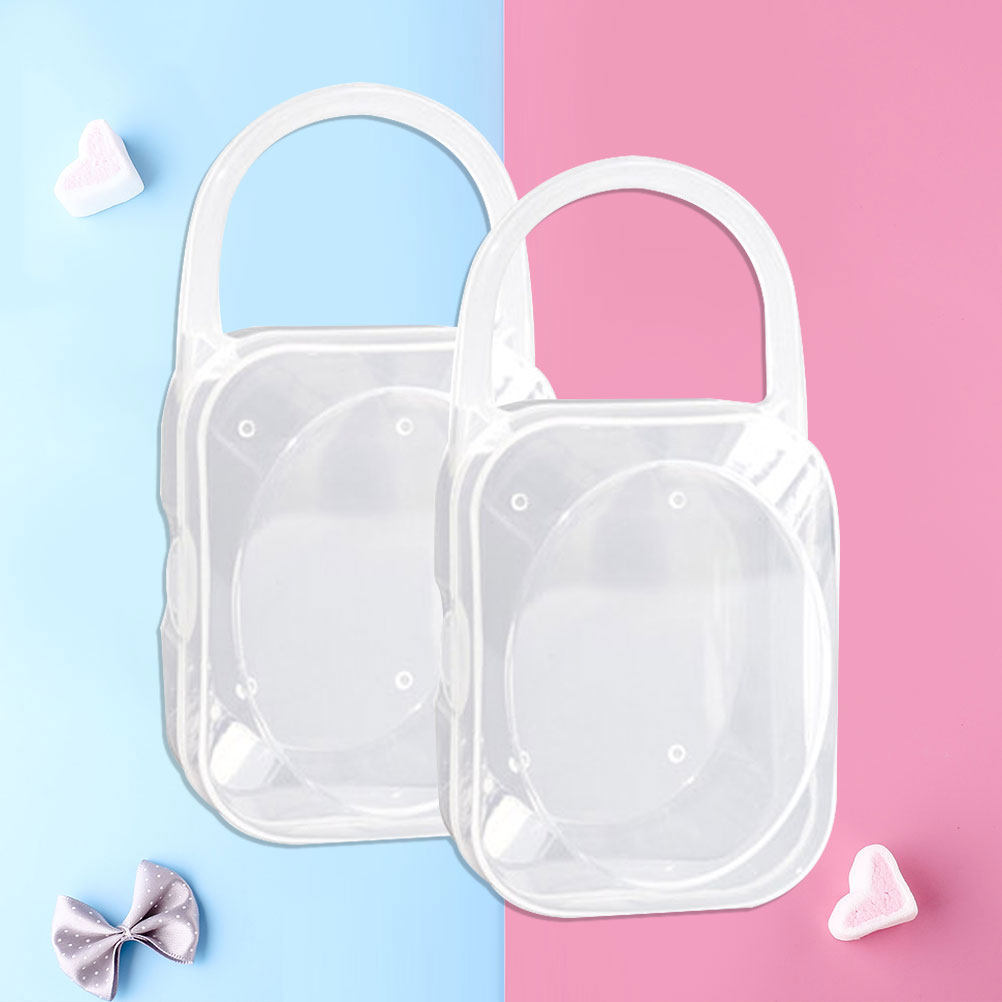 Pacifier Sterilizer Case - 2Pcs Transparent Portable Pacifier Storage Box