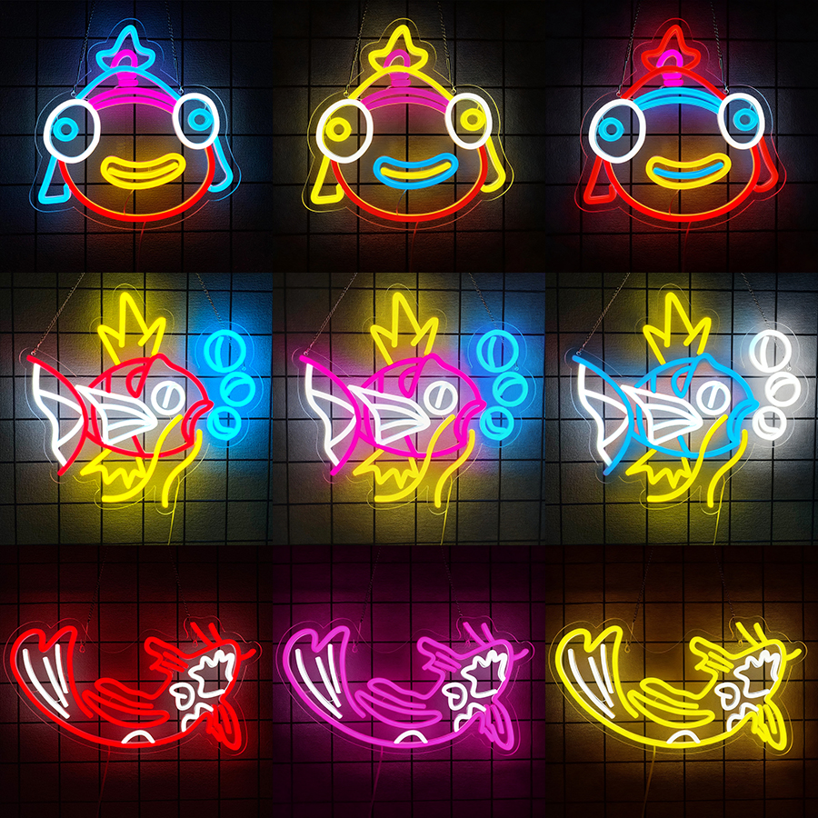 Baby Nursery Wall Lights - Fish Neon Sign LED Light Up