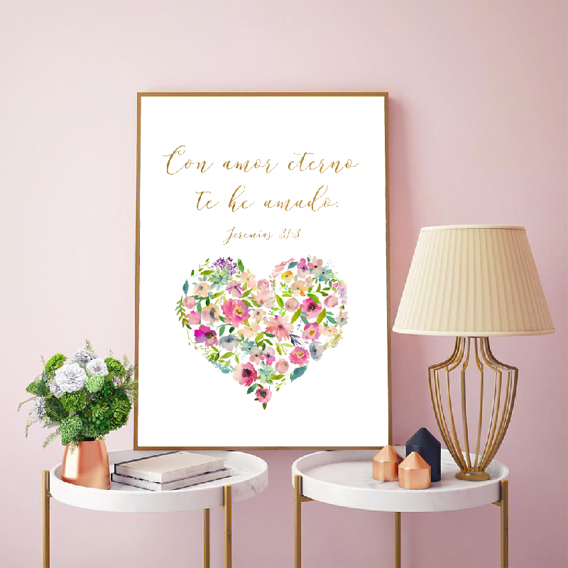 Baby Nursery In Spanish - Spanish Bible Verse Love Quotes Print