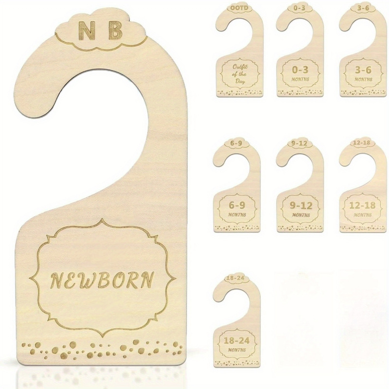 Closet Organizer Baby - 8PCS/1SET Baby Closet Size Dividers, Wood