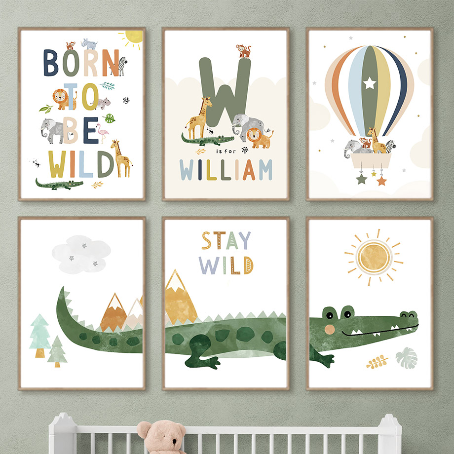 Baby Nursery Kids - Crocodile Balloon Lion Elephant Giraffe Nordic