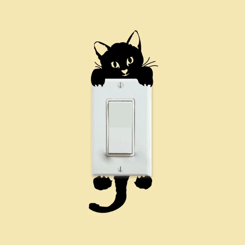 Baby Nursery Wall Lights - Cartoon Cat Dog Light Switch Sticker