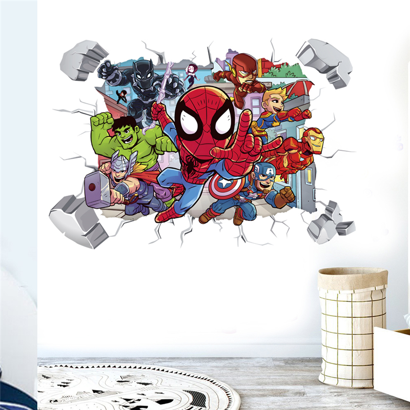 Baby Nursery Wall Mural - Marvel Superhero Avengers Wall Stickers -