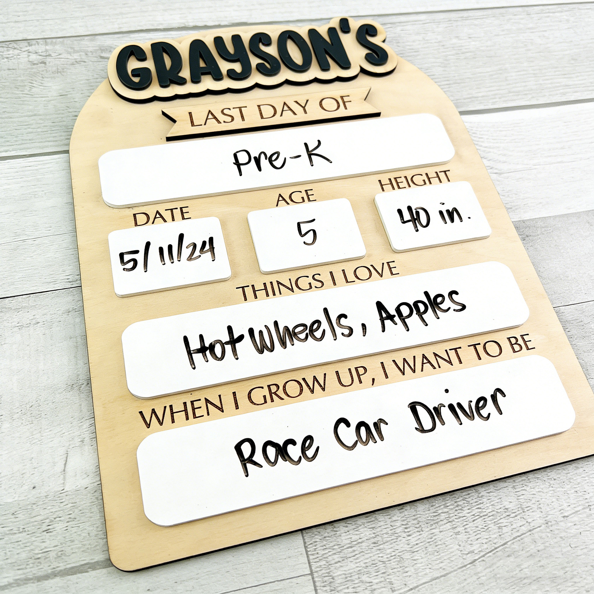 Baby Nursery Gifts - 1Pc Custom First/Last School Day Wooden