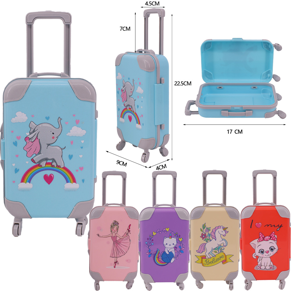 Closet Organizer Baby - Doll Accessories Suitcase Cartoon Animal Print