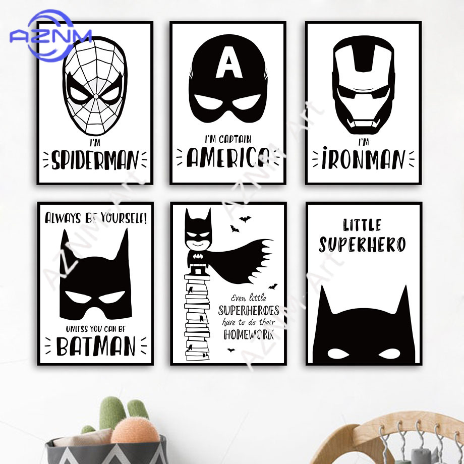 Baby Nursery Wall Art - Wall Art Canvas Painting Bat Comic