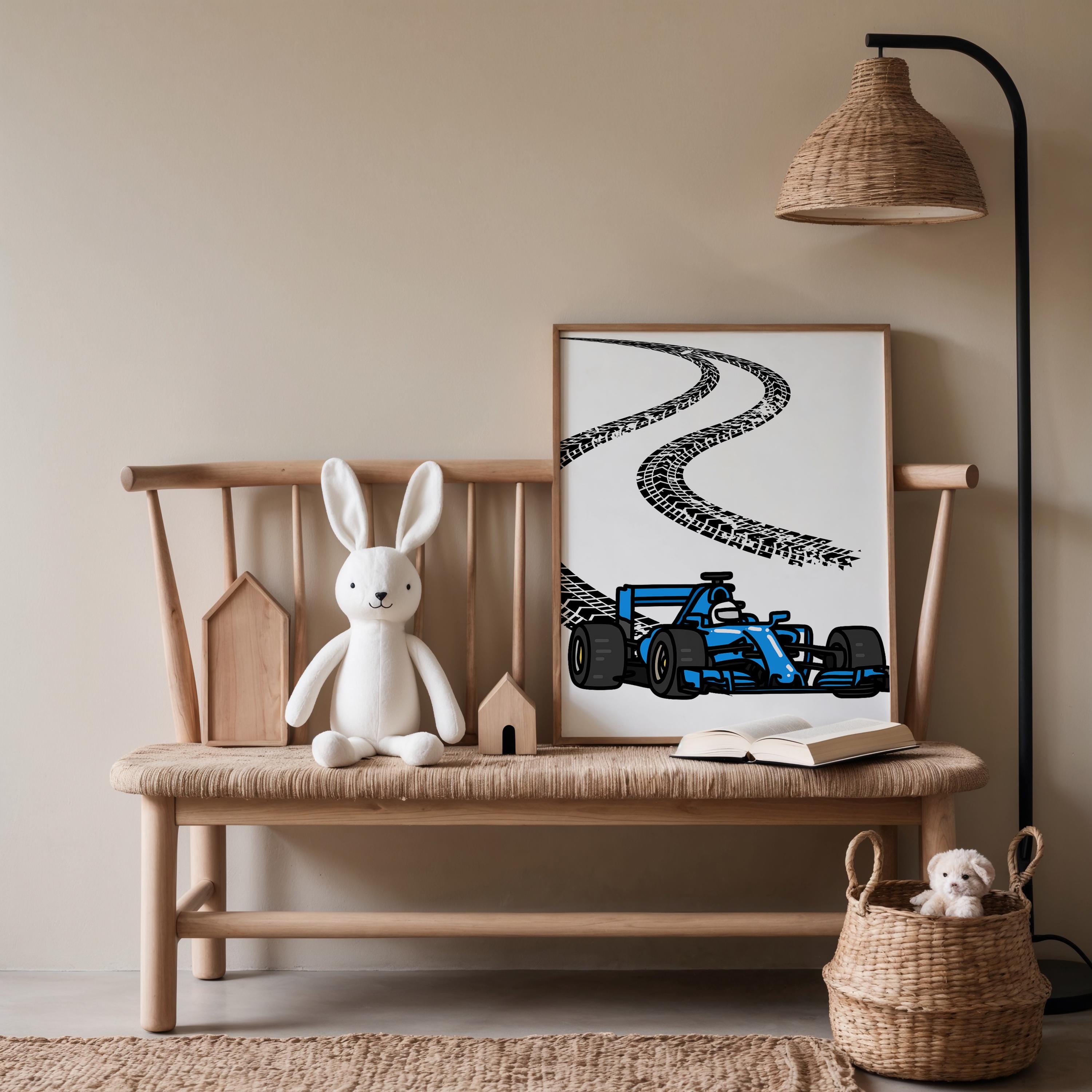 Custom Name Racing Car Nursery - Baby Nursery Art reseña y precio