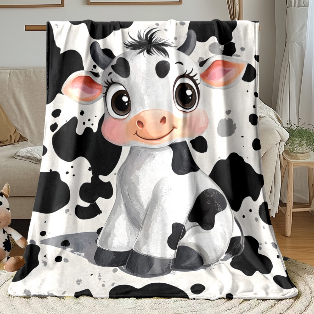 Cute Cartoon Cow Black White S - Baby Nursery Farm Theme reseña y precio