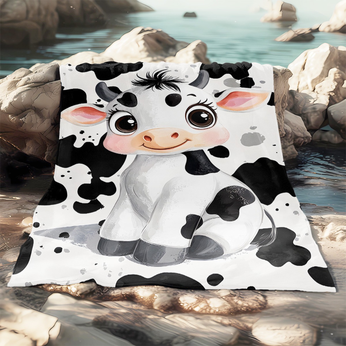 Cute Cartoon Cow Black White S - Baby Nursery Farm Theme reseña y precio