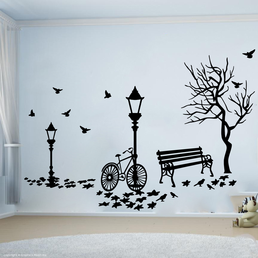 Modern Autumn Landscape Bike T - Baby Nursery Wall Lights reseña y precio