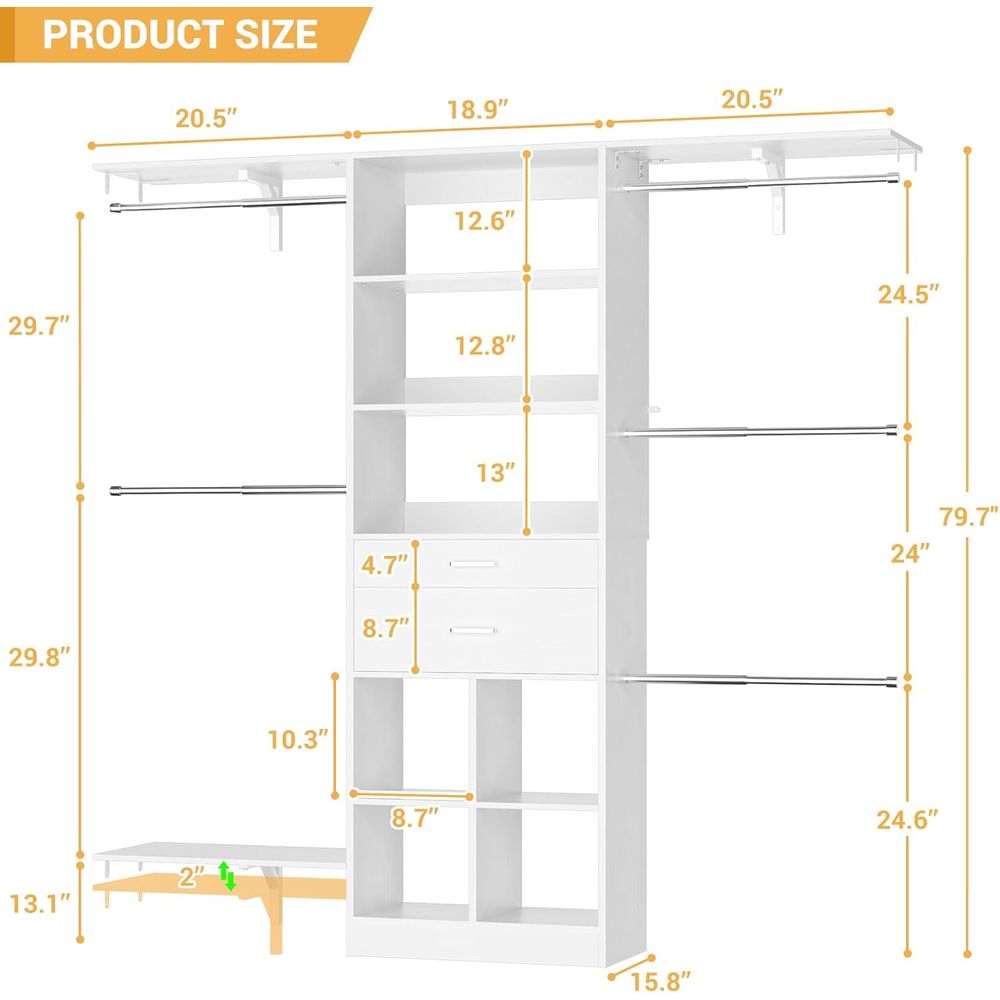 60 White Wooden Baby Closet Or - Closet Organizer Baby reseña y precio