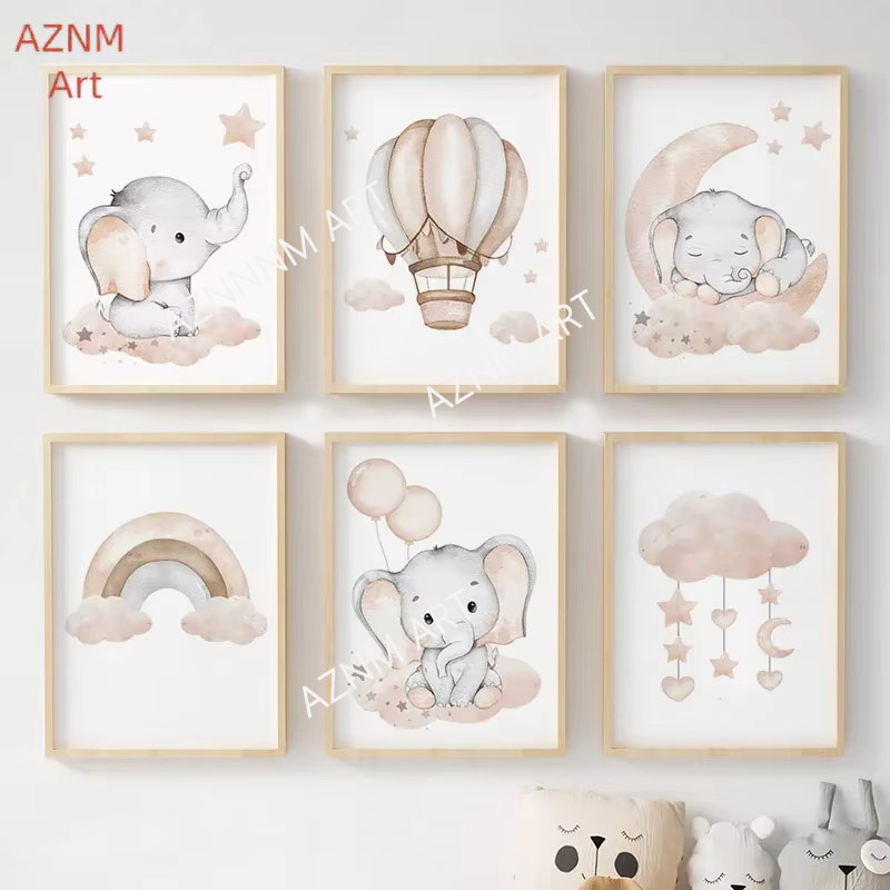 Elephant Balloon Rainbow Moon  - Baby Nursery Kids reseña y precio