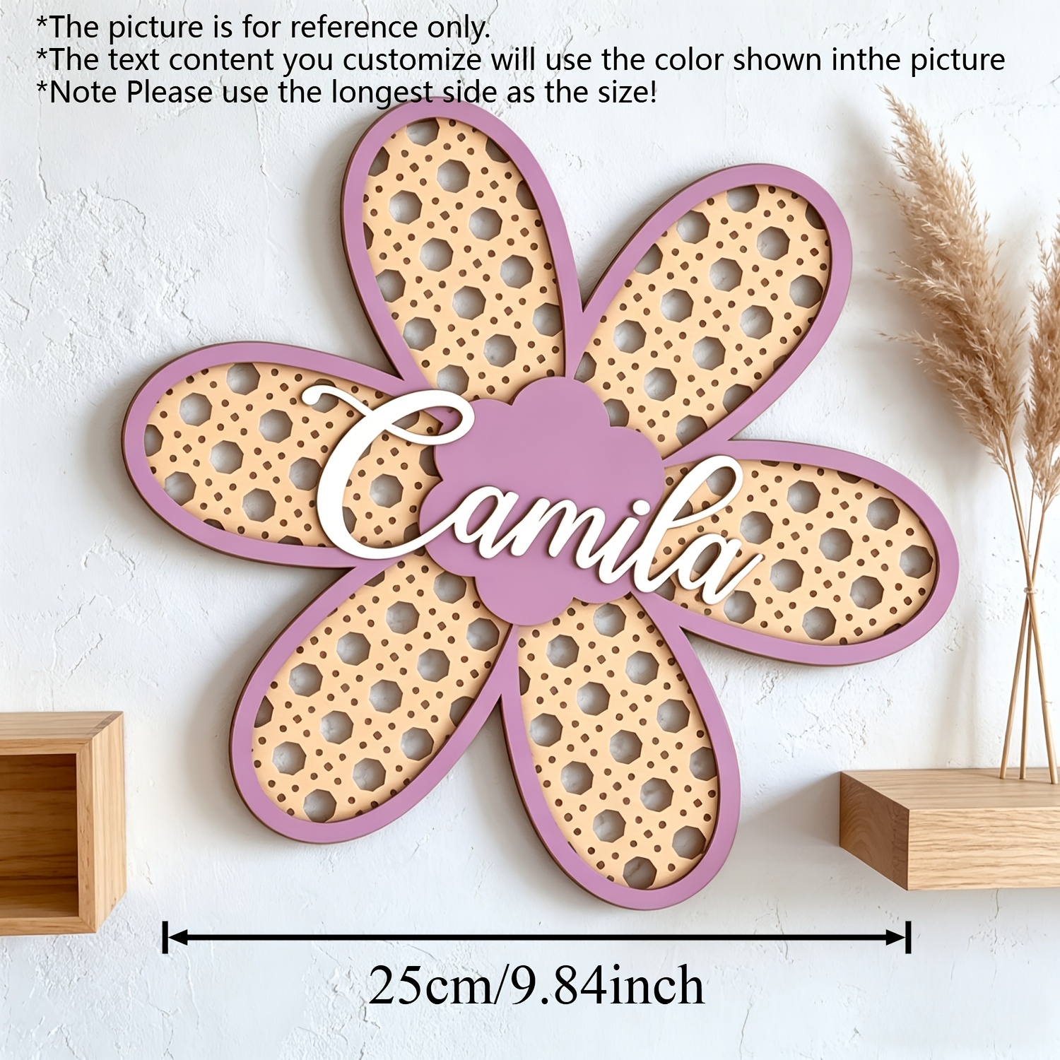 Personalized Boho Rattan Flowe - Baby Nursery Name Sign reseña y precio