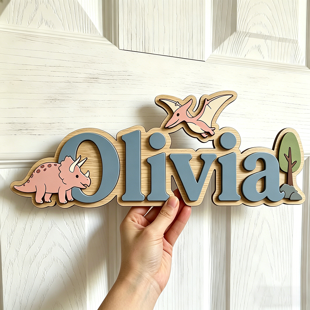 Personalized Dinosaur Name Sig - Baby Nursery Kids reseña y precio