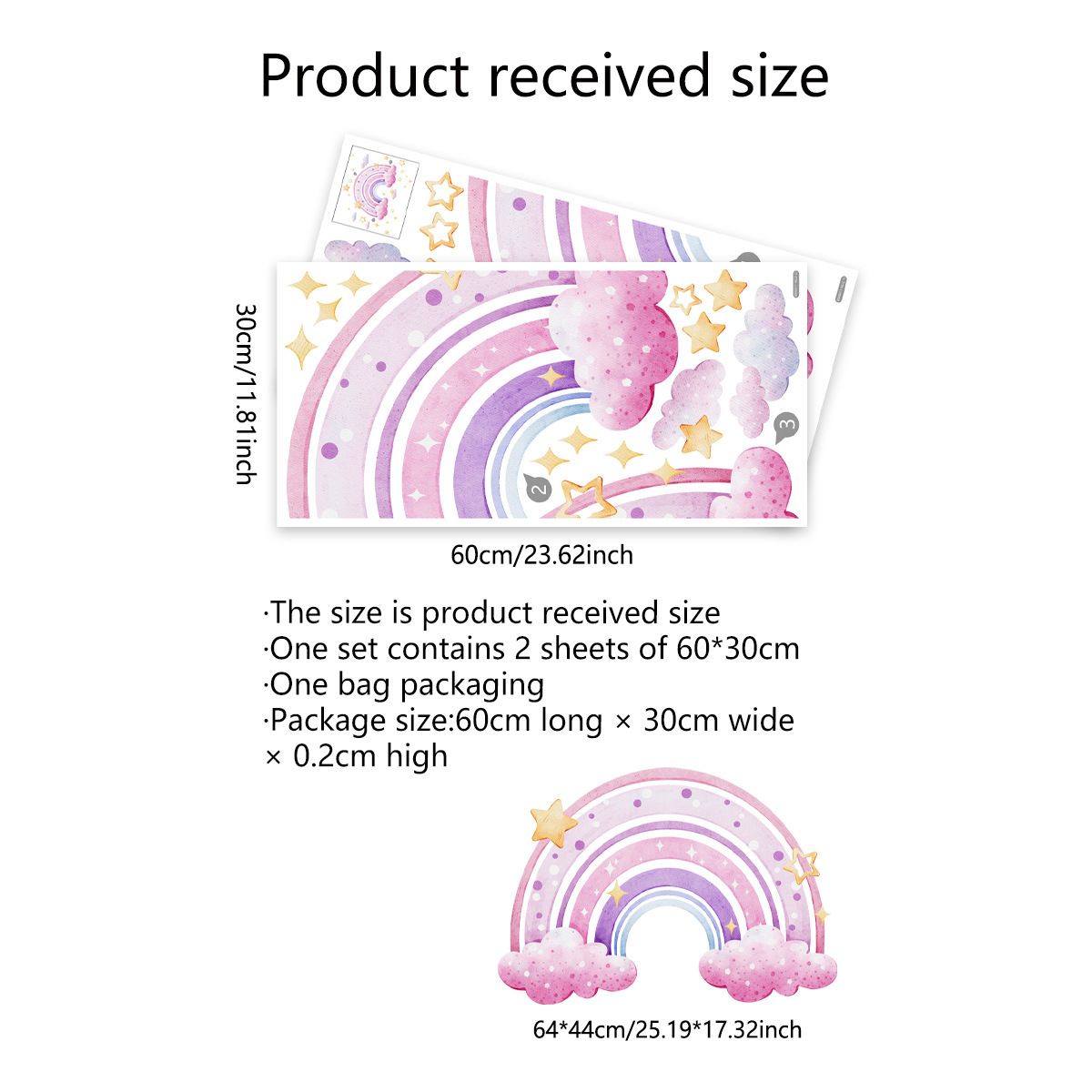 Colorful Rainbow Stars Cloud W - Baby Nursery Wall Mural reseña y precio