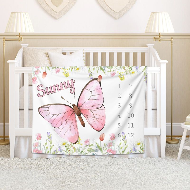 VIKAMA Watercolor Pink Butterf - Baby Nursery Unisex reseña y precio