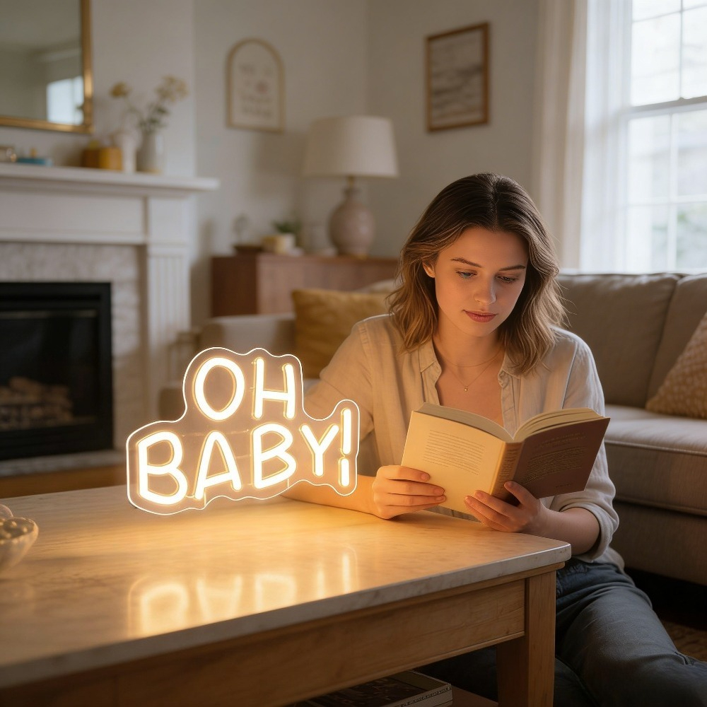 OH BABY Warm White LED Neon Si - Baby Nursery Wall Lights reseña y precio