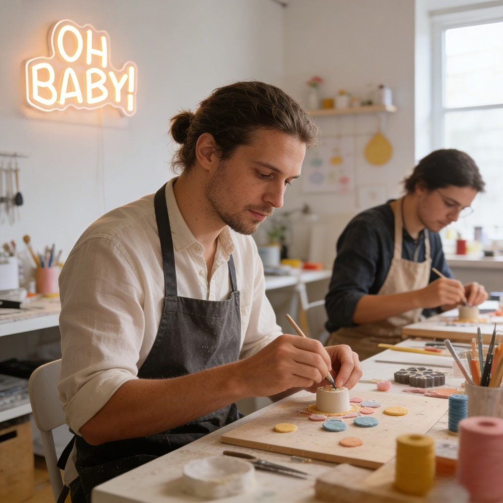 OH BABY Warm White LED Neon Si - Baby Nursery Wall Lights reseña y precio