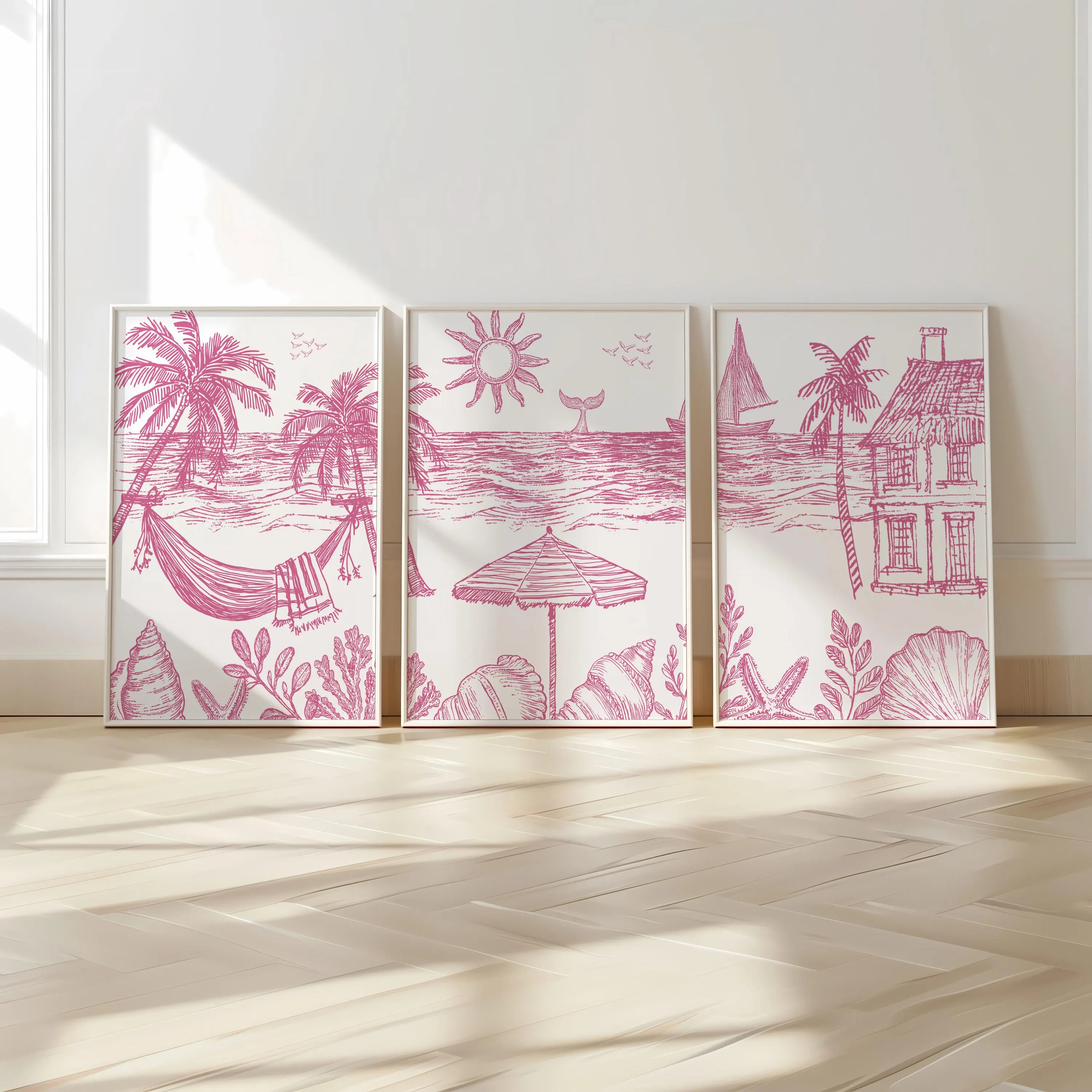 Boho Nursery Wall Art, Pink Co - Baby Nursery Wall Art reseña y precio