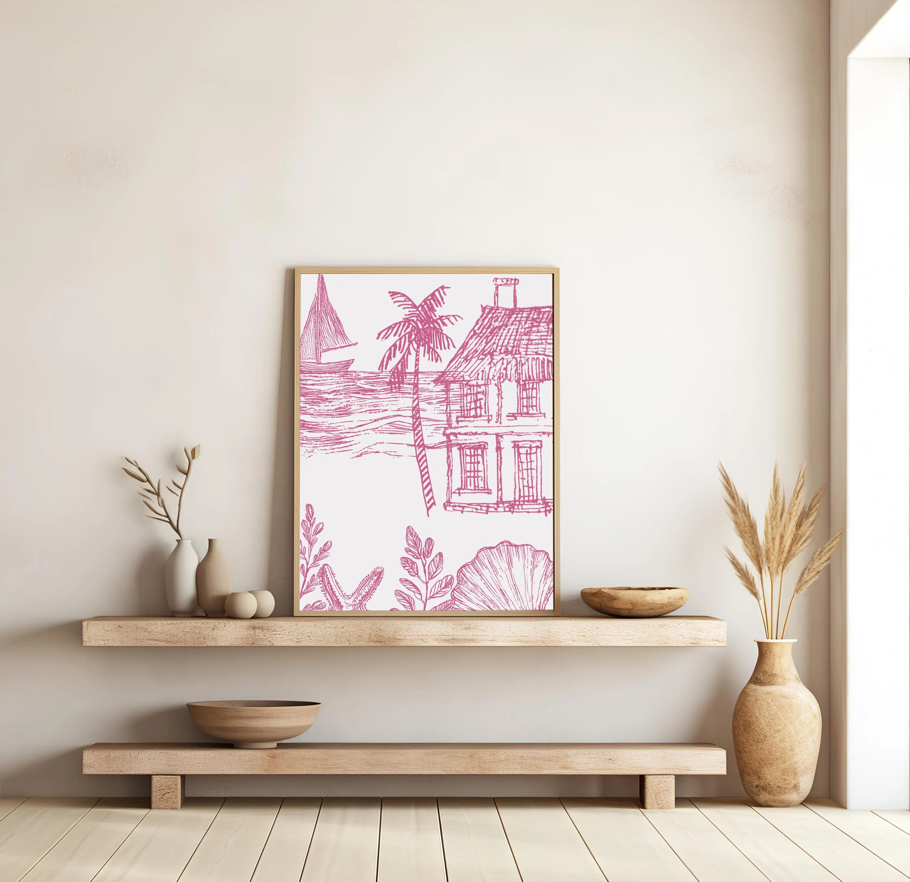 Boho Nursery Wall Art, Pink Co - Baby Nursery Wall Art reseña y precio