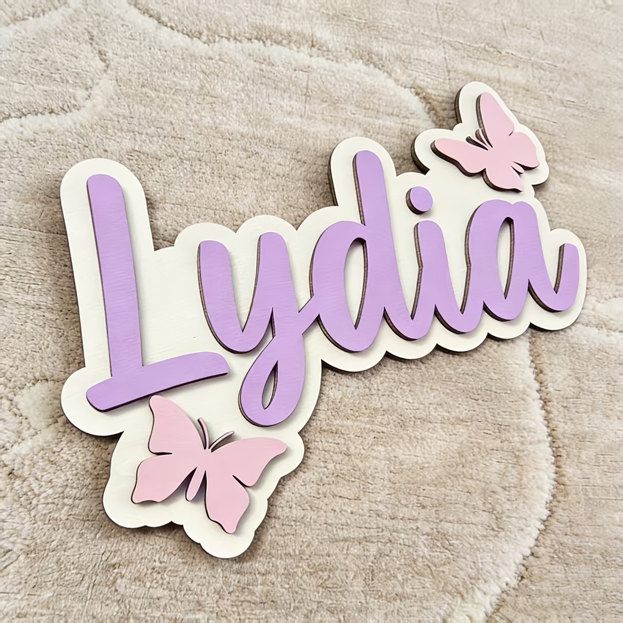 Personalized Blue & Pink Butte - Baby Nursery Name Sign reseña y precio