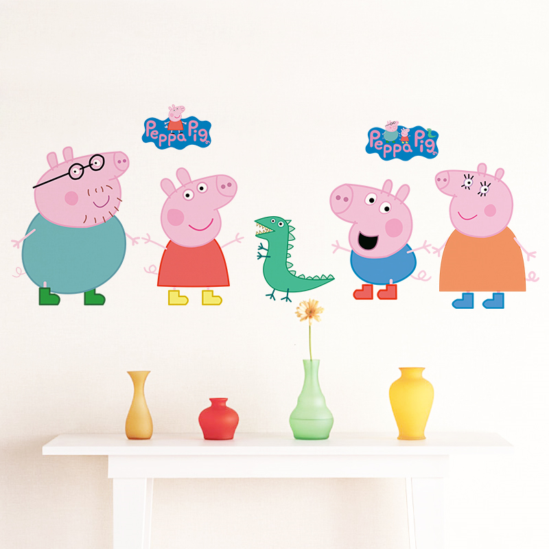 Cartoon Peppa Pig Wall Sticker - Baby Nursery Wall Mural reseña y precio