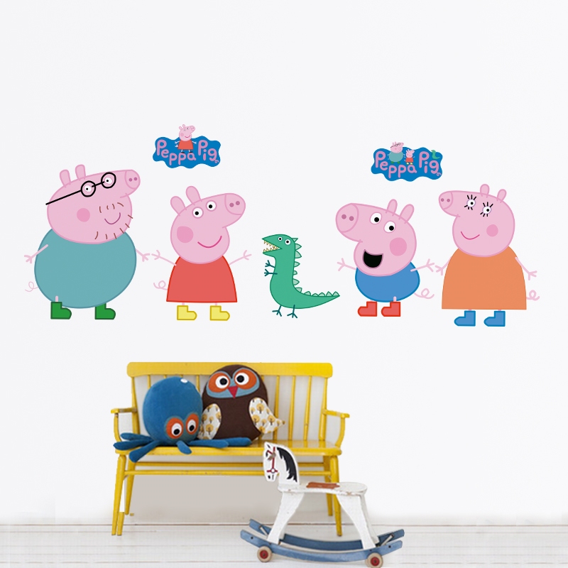 Cartoon Peppa Pig Wall Sticker - Baby Nursery Wall Mural reseña y precio