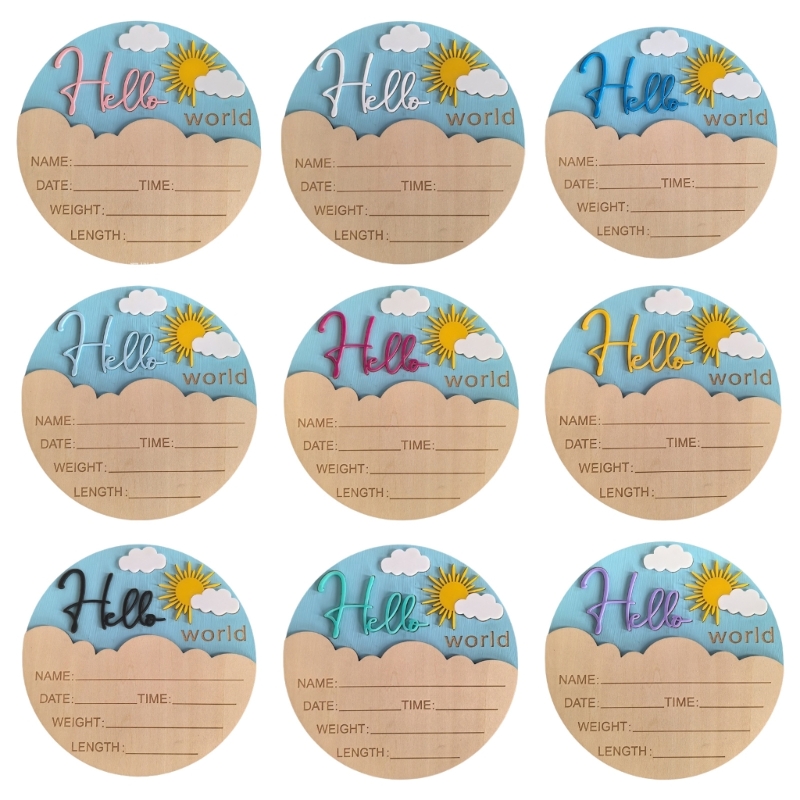 J15U Wooden Hello Baby Announc - Baby Nursery In Hospital reseña y precio