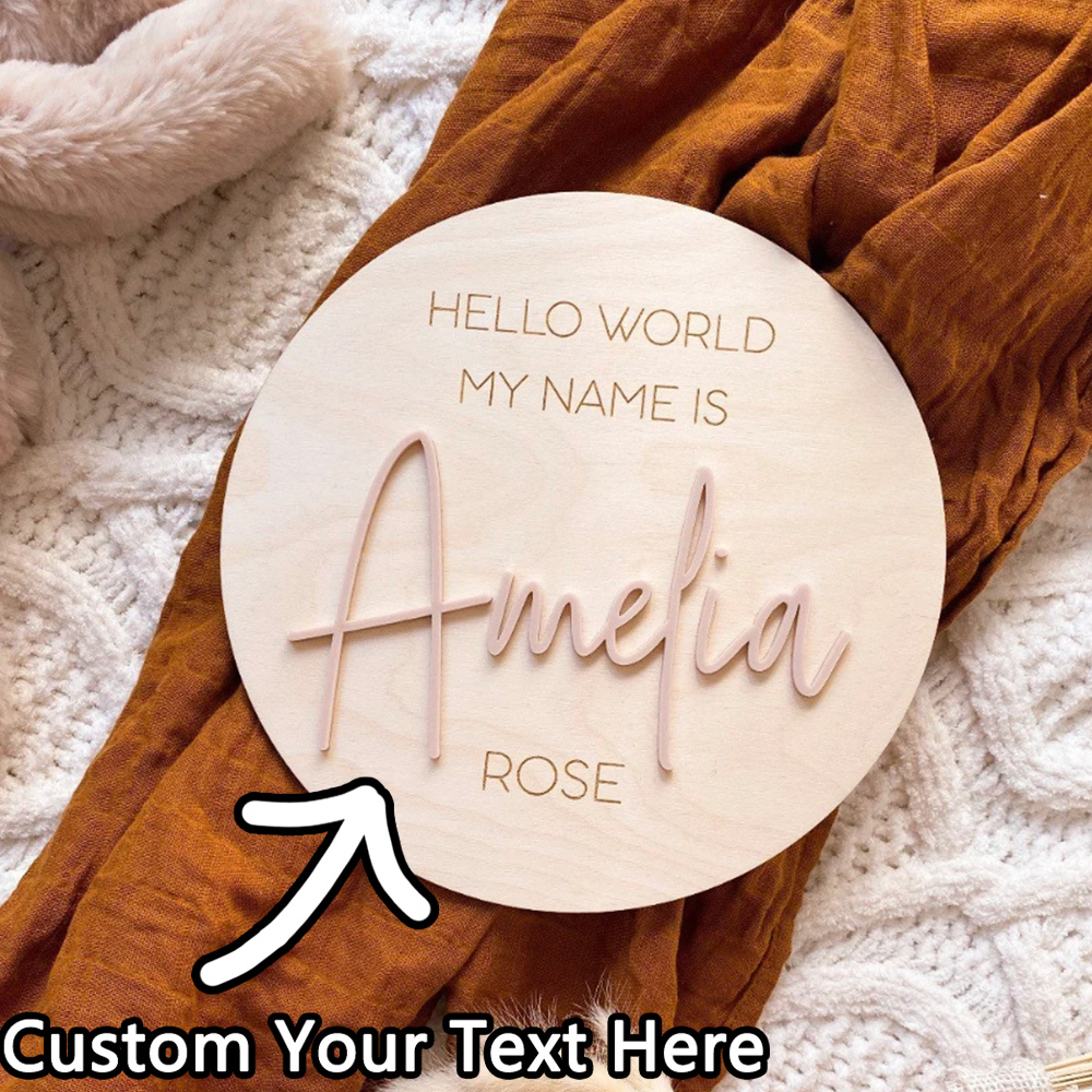 Personalised Wooden Hello Worl - Baby Nursery Name Sign reseña y precio