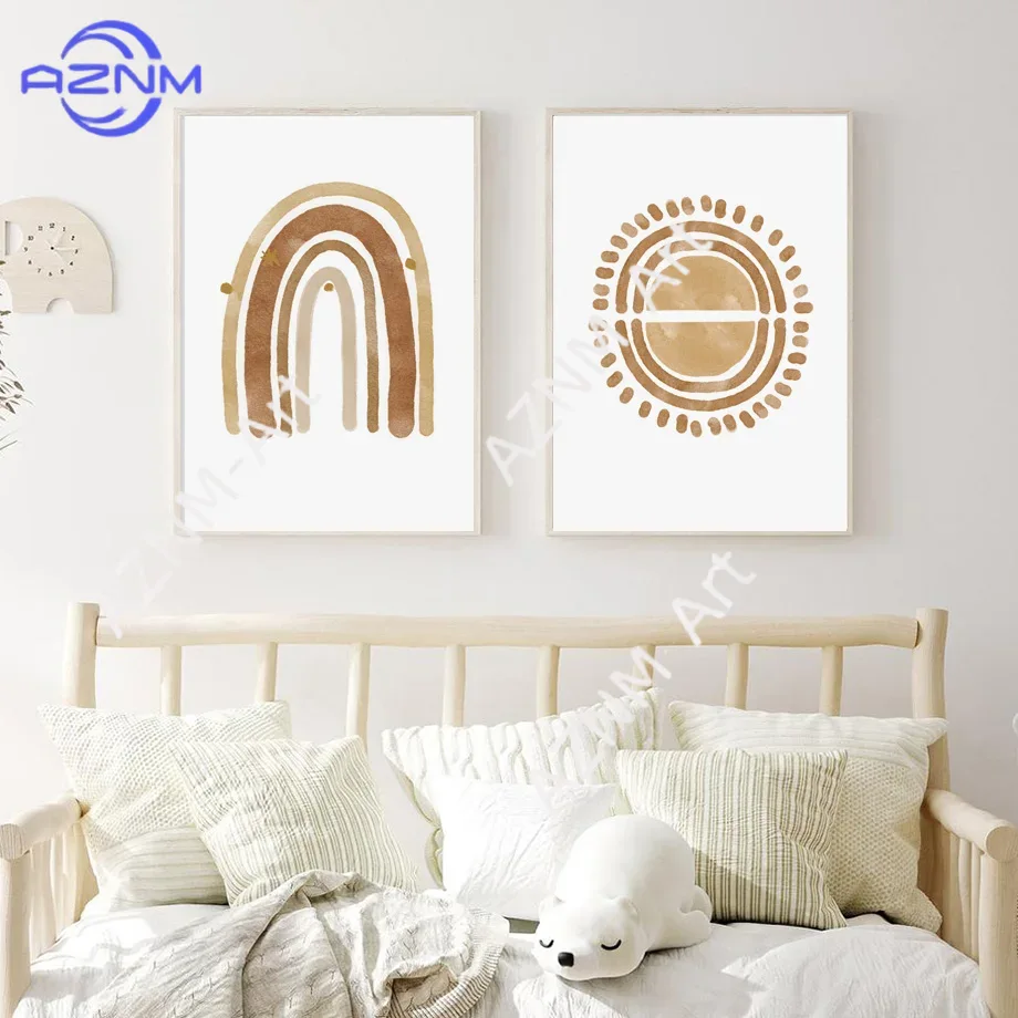 Boho Nursery Wall Art Canvas - - Baby Nursery Art reseña y precio