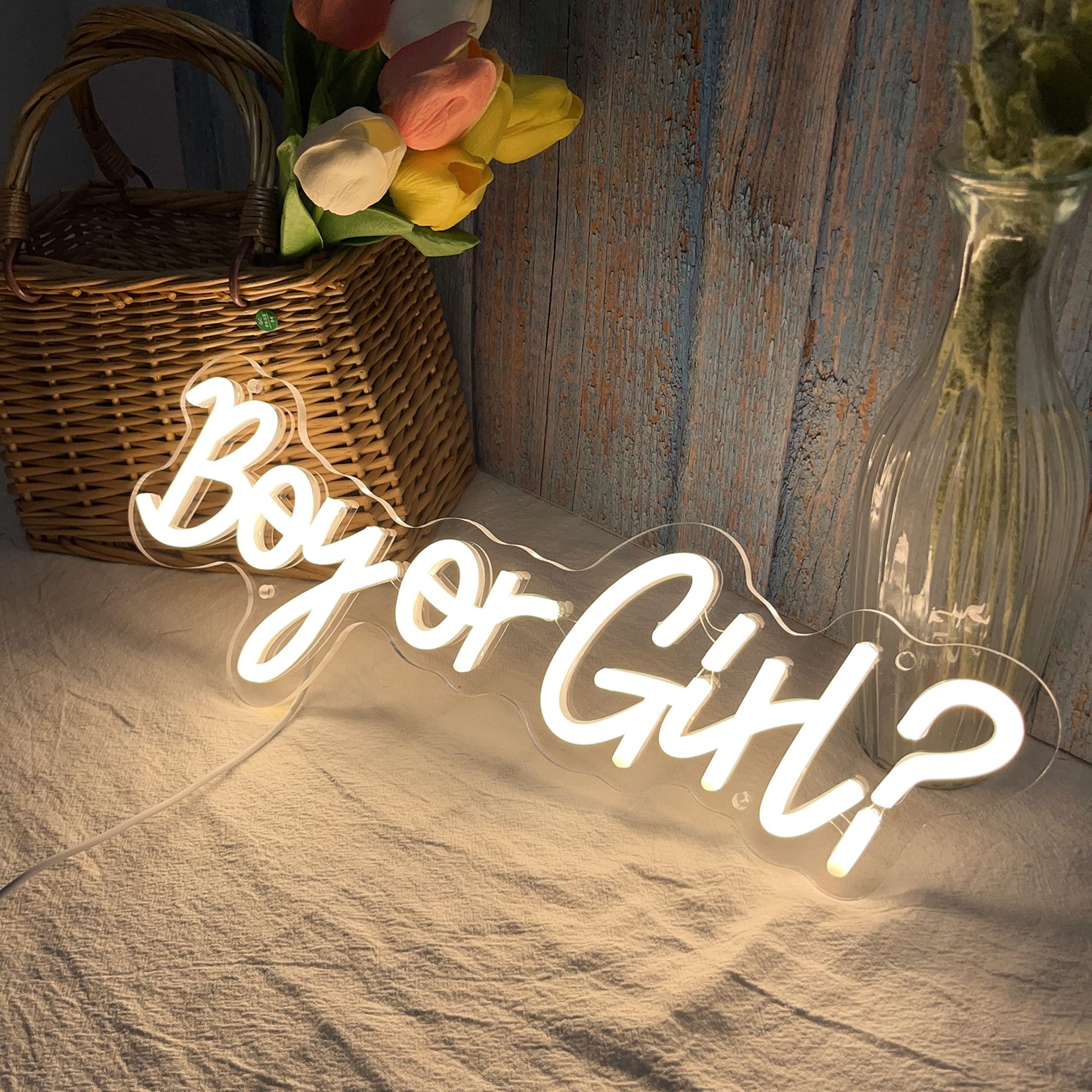 Boy or Girl Neon Sign for Wall - Baby Nursery Wall Lights reseña y precio