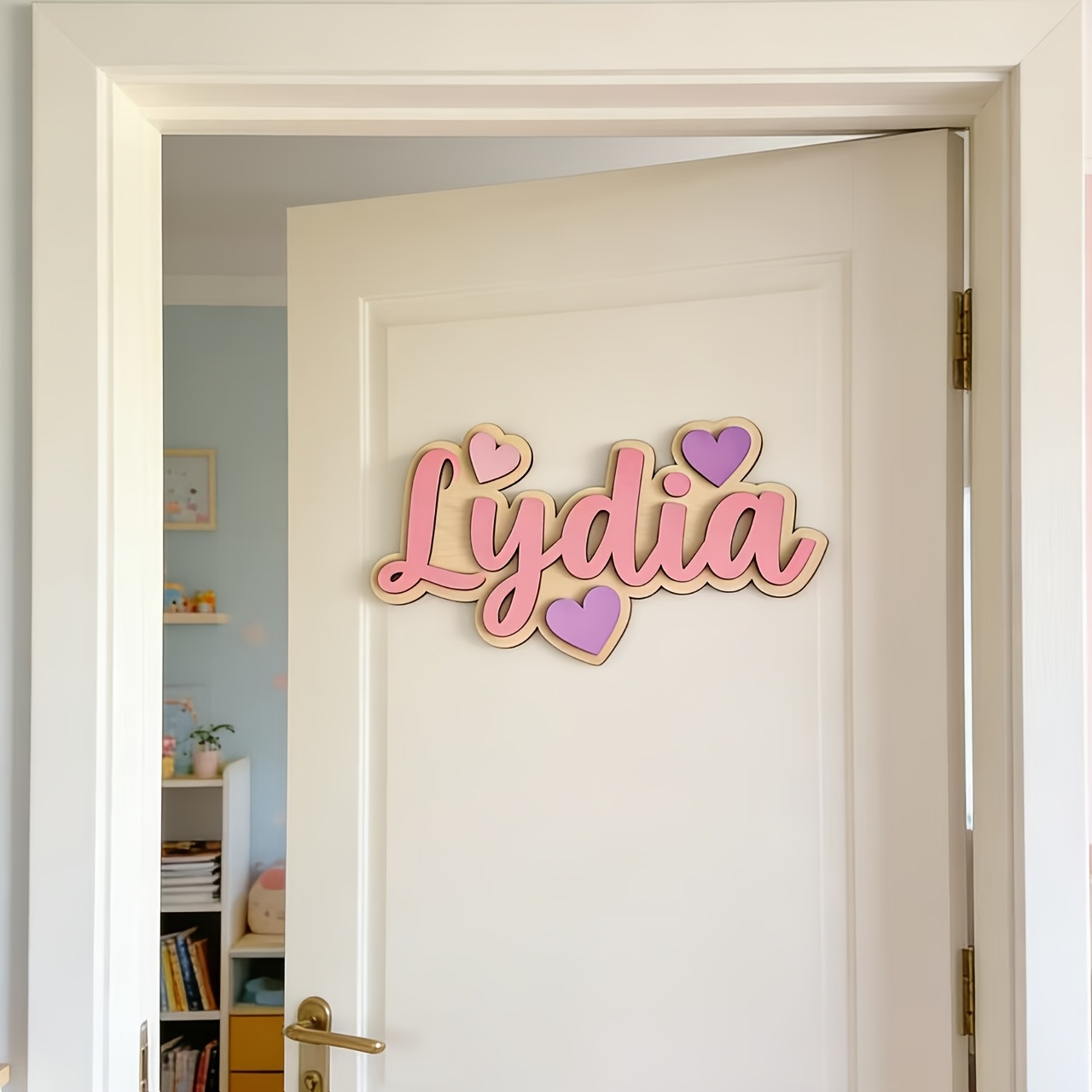 Personalized Gradient Heart Na - Baby Nursery Name Sign reseña y precio