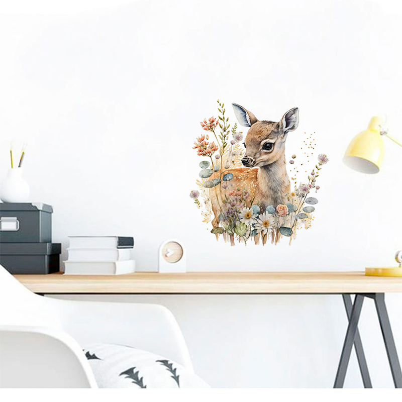 C400#Cute Deer Wall Sticker Ki - Baby Nursery Wall Mural reseña y precio