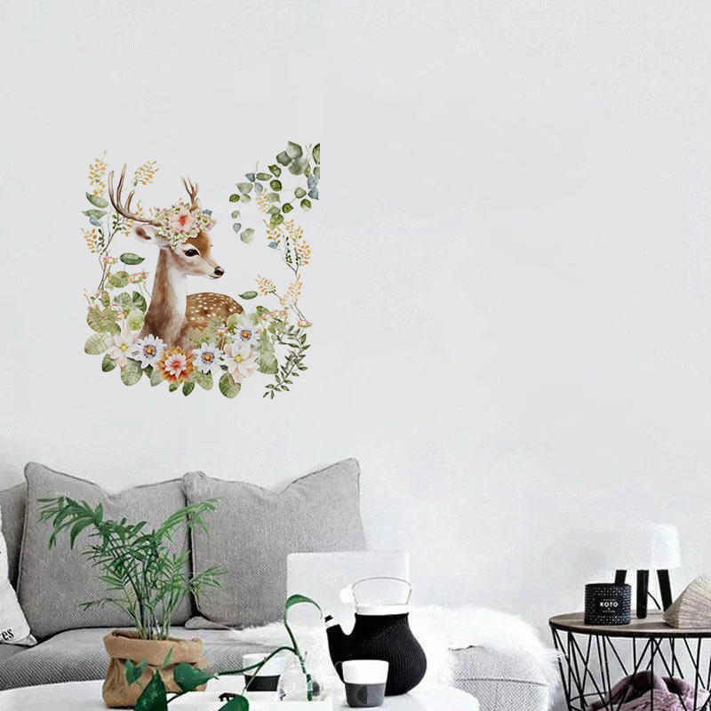 C400#Cute Deer Wall Sticker Ki - Baby Nursery Wall Mural reseña y precio