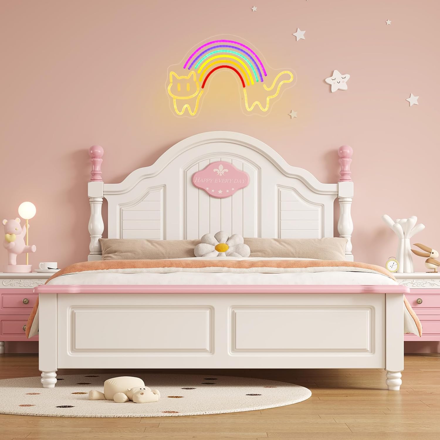 Rainbow Cat Neon Sign Cute Cat - Baby Nursery Wall Lights reseña y precio