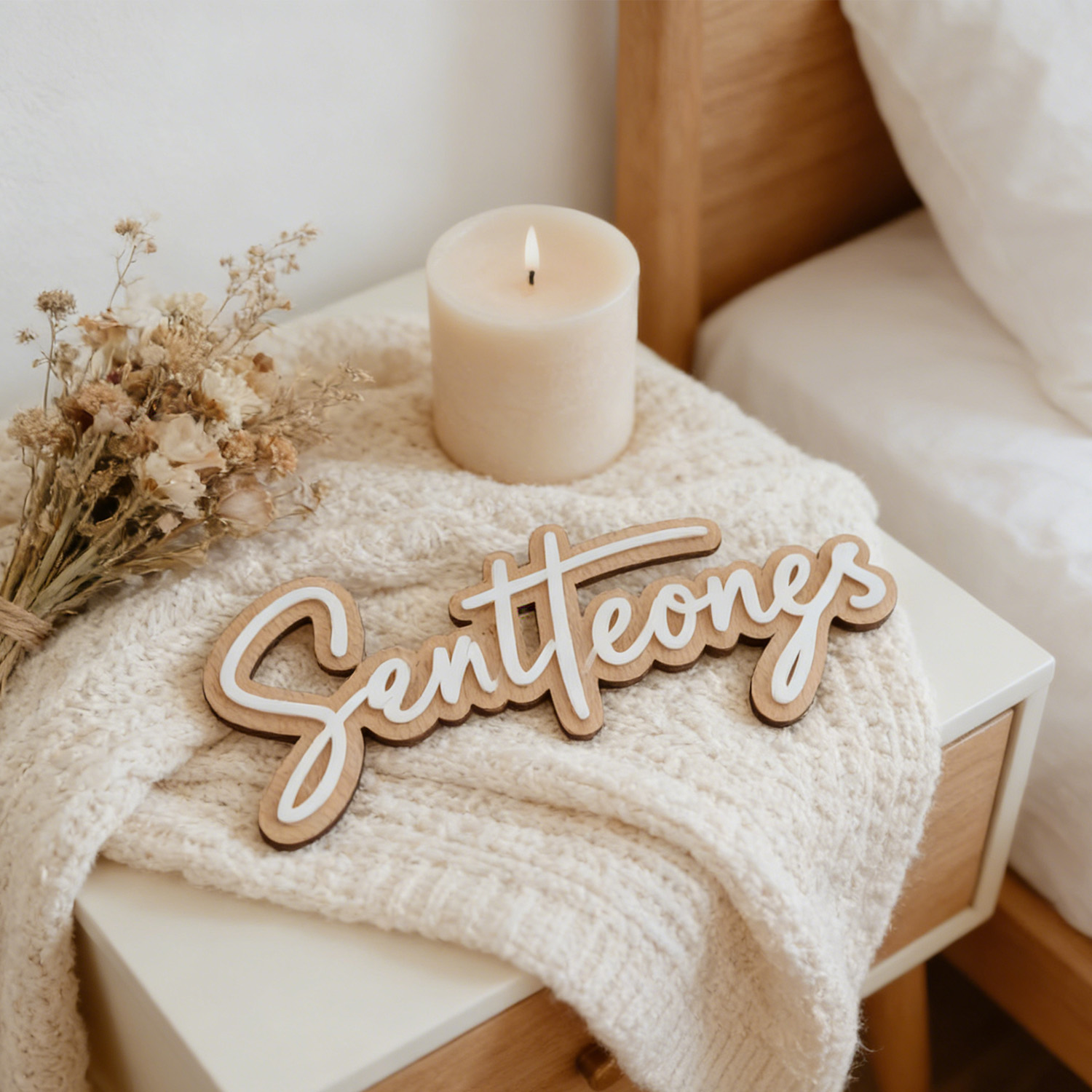 1Pc Custom Name Cute White Woo - Baby Nursery Gifts reseña y precio