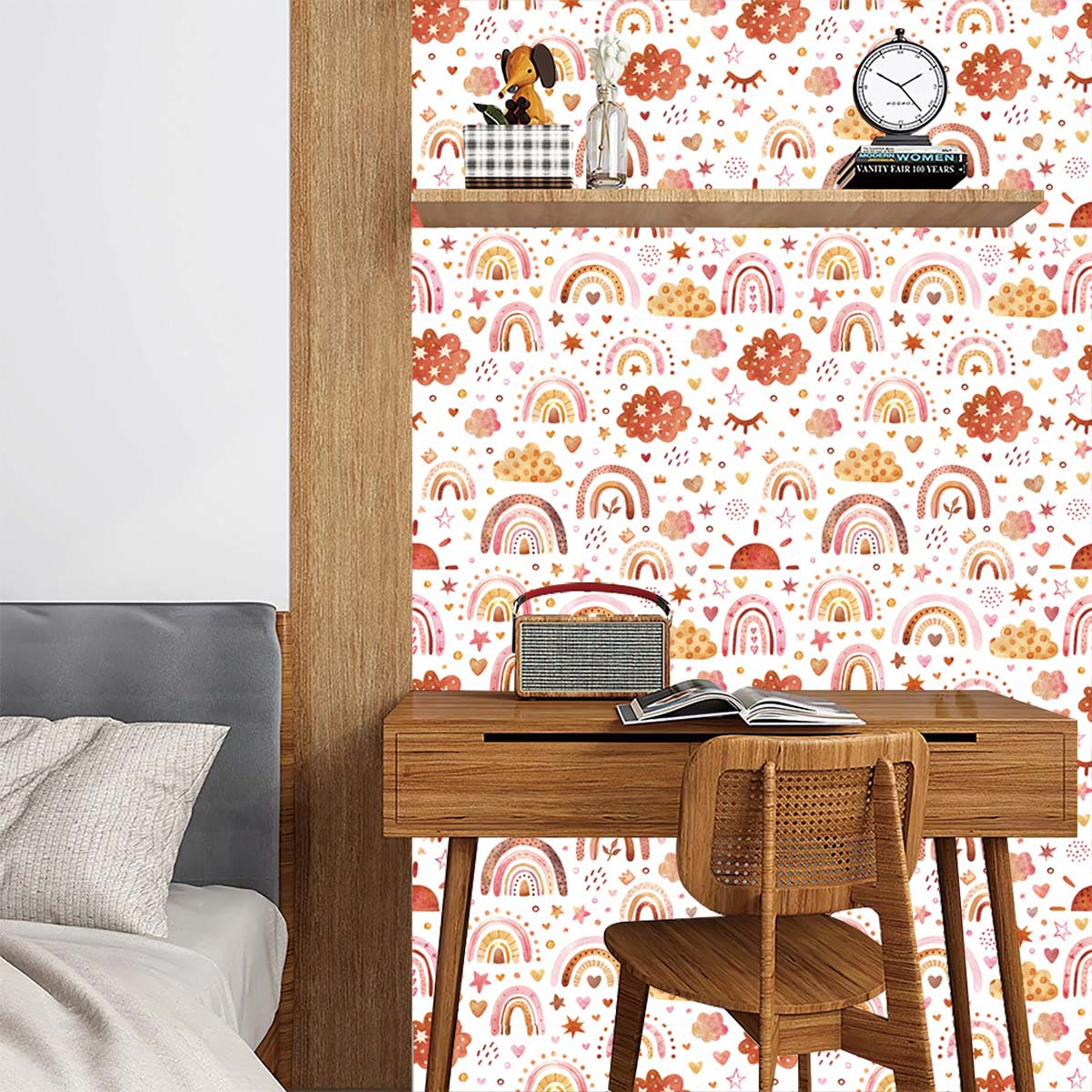 Rainbow Wallpaper Peel and Sti - Baby Nursery Water reseña y precio