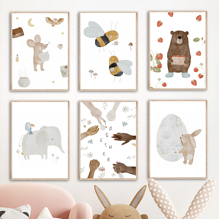 Boho Animals Friend Elephant R - Baby Nursery Art reseña y precio