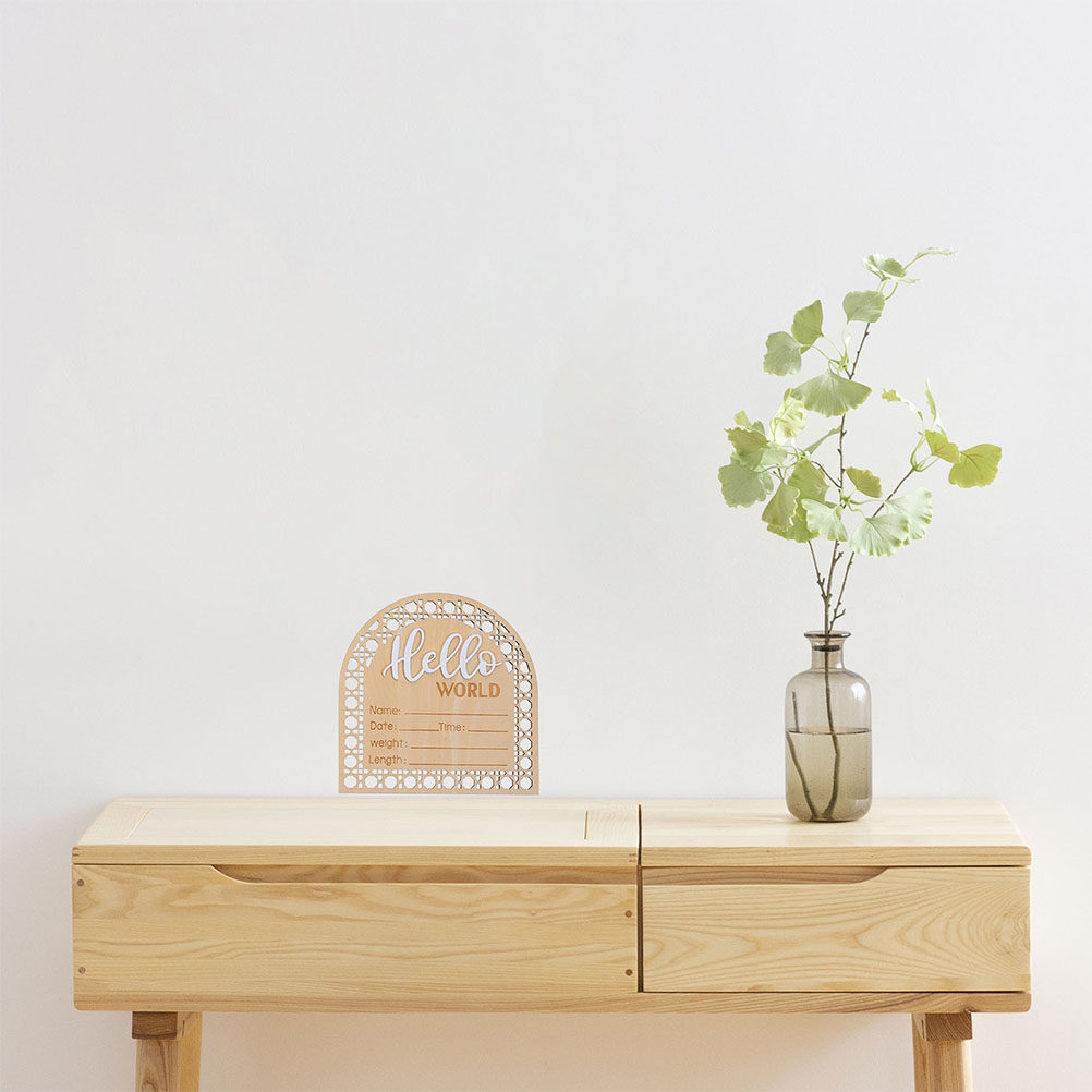 4Pcs Natural Wood Baby Announc - Baby Nursery Unisex reseña y precio
