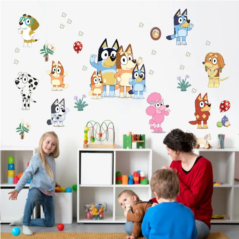 Bluey Cute Cartoon Anime Self- - Baby Nursery Wall Art reseña y precio
