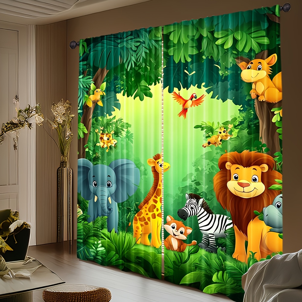 2pcs Cartoon Animal Curtains J - Baby Nursery In Hospital reseña y precio