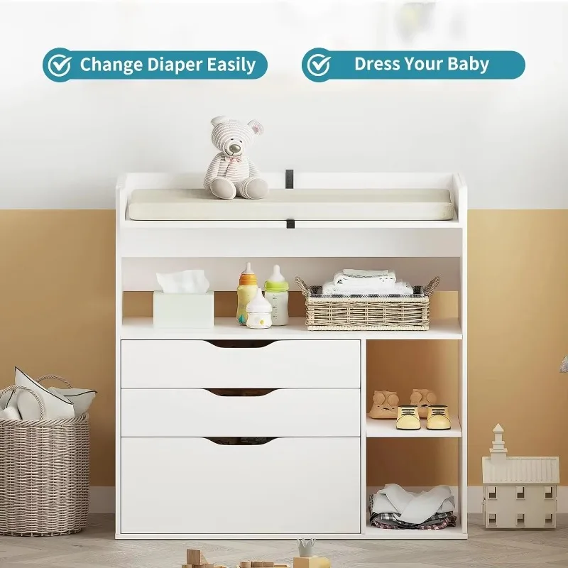 Contemporary minimalist MDF wh - Baby Nursery Table reseña y precio
