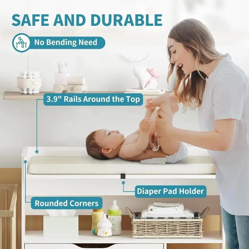 Contemporary minimalist MDF wh - Baby Nursery Table reseña y precio