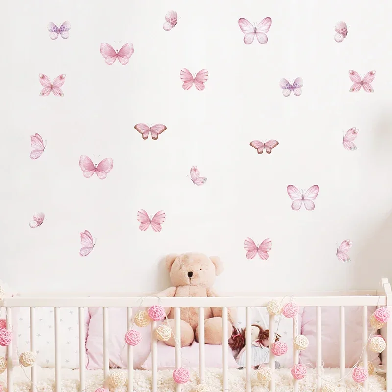 17pcs Watercolor Pink Flying B - Baby Nursery Water reseña y precio