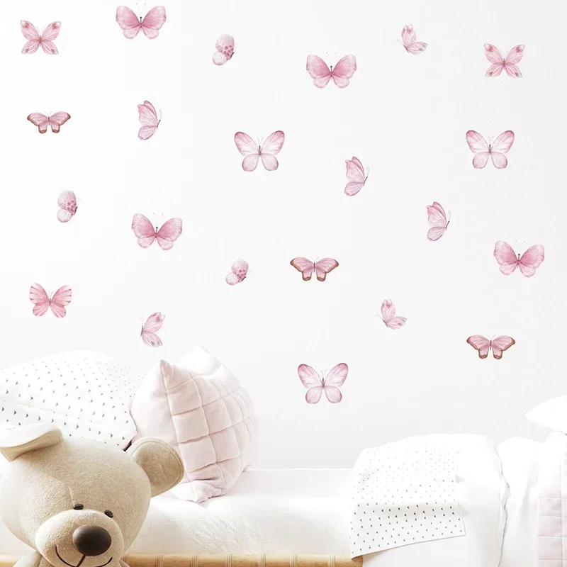 17pcs Watercolor Pink Flying B - Baby Nursery Water reseña y precio