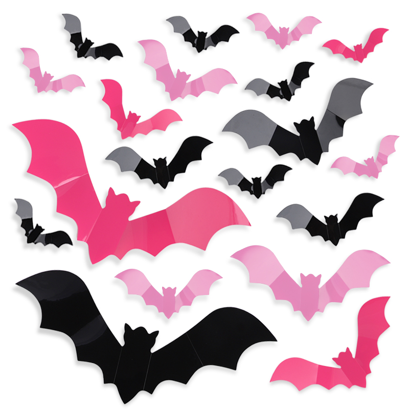 24/48Pcs Halloween Pink Bats W - Baby Nursery Wall Mural reseña y precio