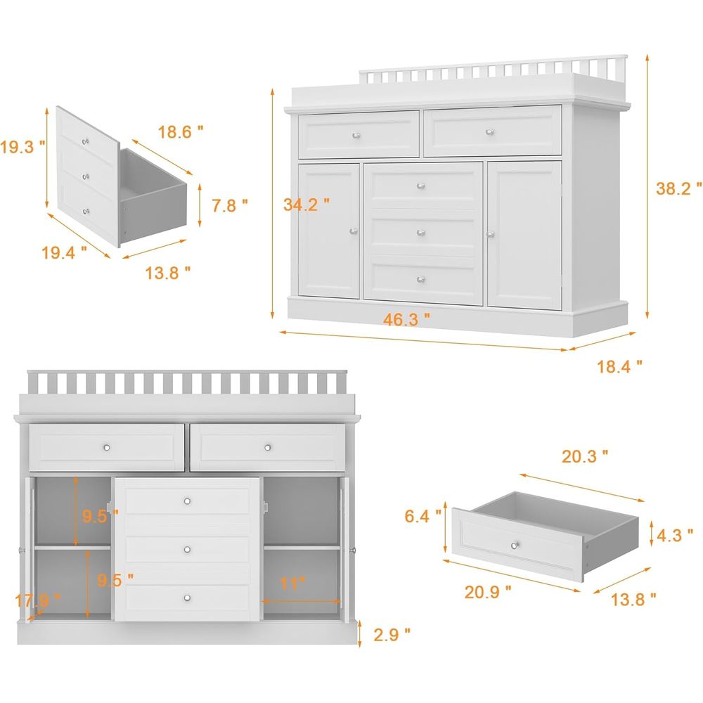White Multi-Functional Baby Ch - Baby Nursery Table reseña y precio